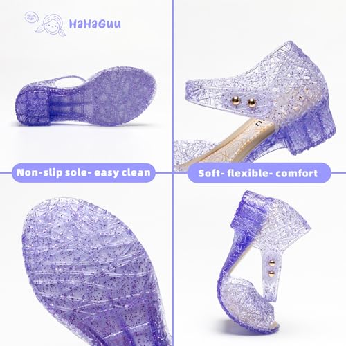 HaHaGuu Princess Jelly Flats for Toddler Girls Birthday Party Snow Queen Cosplay Costumes