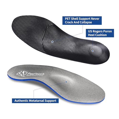 Image of Strong Arch Support Orthotics for Metatarsalgia Morton's Neuroma,Ball of Foot Pain Relief Inserts Plantar Fasciitis Flat Feet with Poron Heel Cushion, Grey, Men11-11.5 /Women13-13.5
