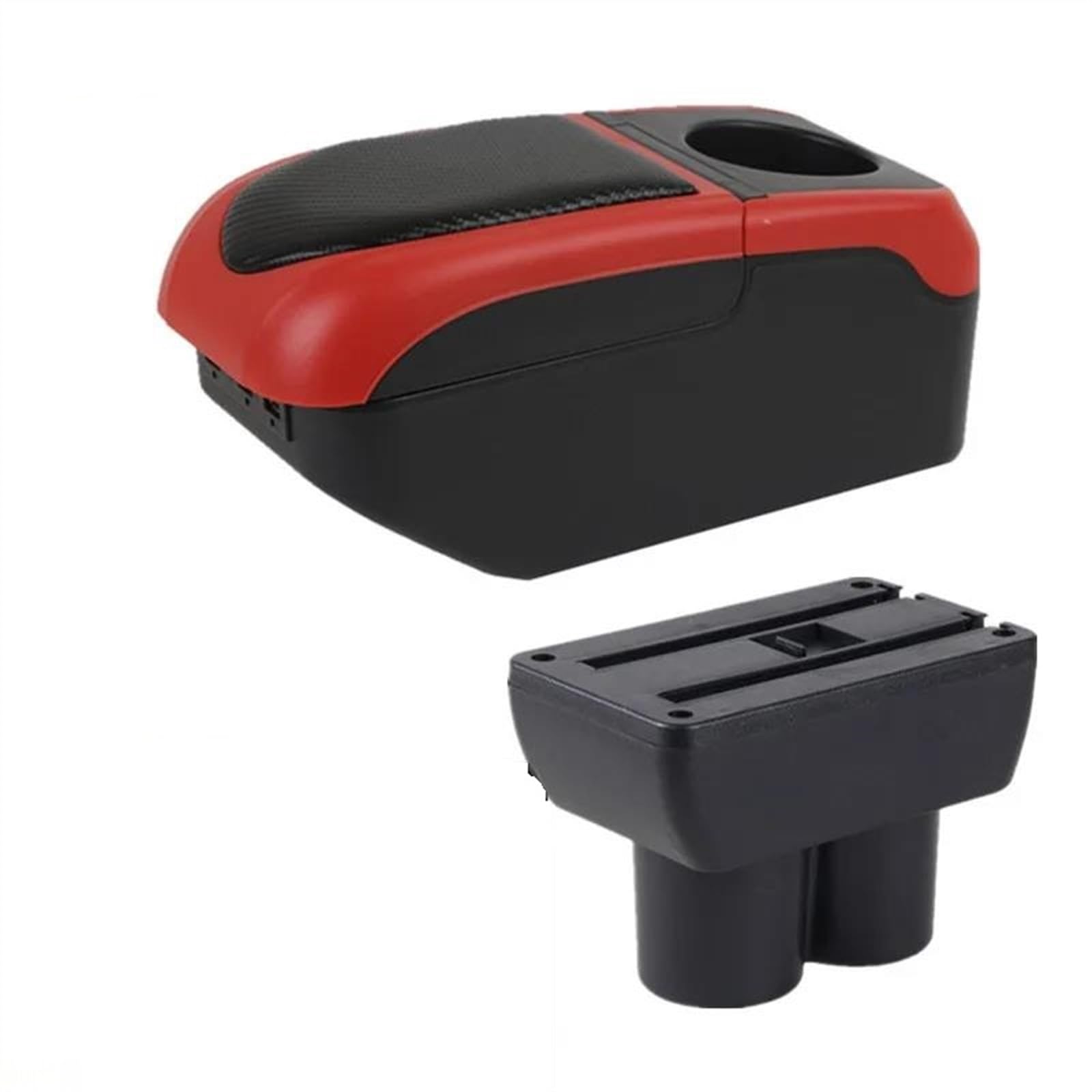NOHEEU Car Armrest Box Interior Dedicated 1999-2018 Retrofit Parts Center Storage Accessories For Jimny(S1 black-red 6USB)