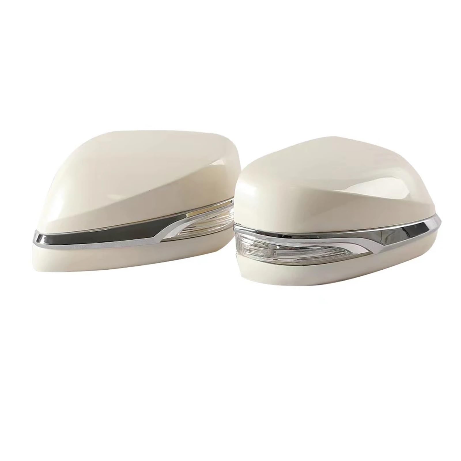 Outside Rear View Rearview Mirror Cover Case Caps Shell Replace With LED Turn Signal Lamp Compatible For Lexus LX570 2008-2015 Car Parts(Pearl White)