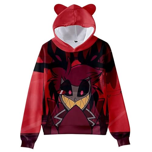 Lkmieos Alastor Cosplay Hoodie Crew Neck Pullover Sweatshirt 3D Printed Sweater - Hoodie01 - Large