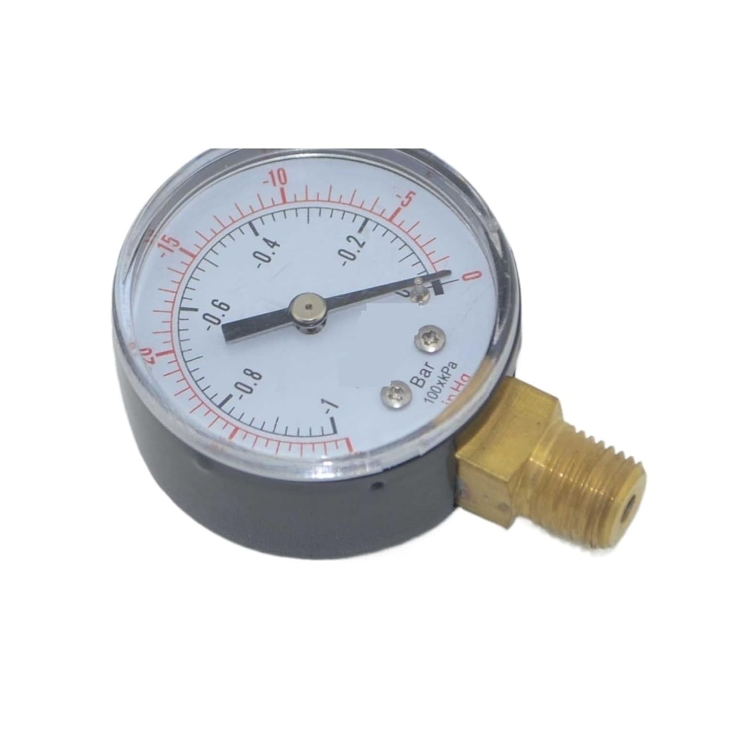 1pc 2" 50mm Brass Bottom Connect -1 bar -0.1 Mpa Vacuum Pressure Gauge,Vacuum -30 in Hg,-76cmHg Manometer,PT 1/4" Thread
