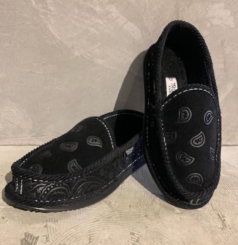 KN-002F Faux Fur NewBuck Bandana Paisley Embossed Slipper Shoes4