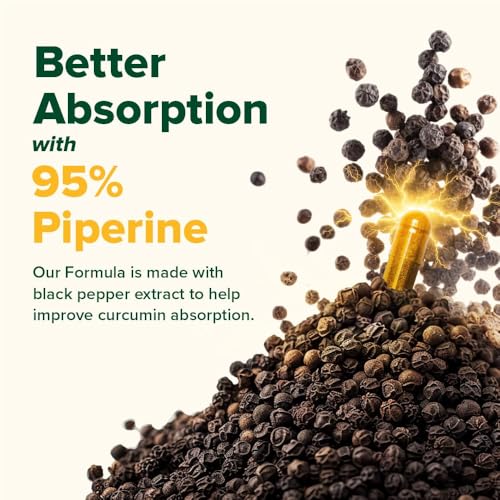Image of VAHDAM Turmeric Curcumin for Joint Support | 90 Capsules | Piperine & 95% Curcuminoids | Anti Inflammatory Supplement
