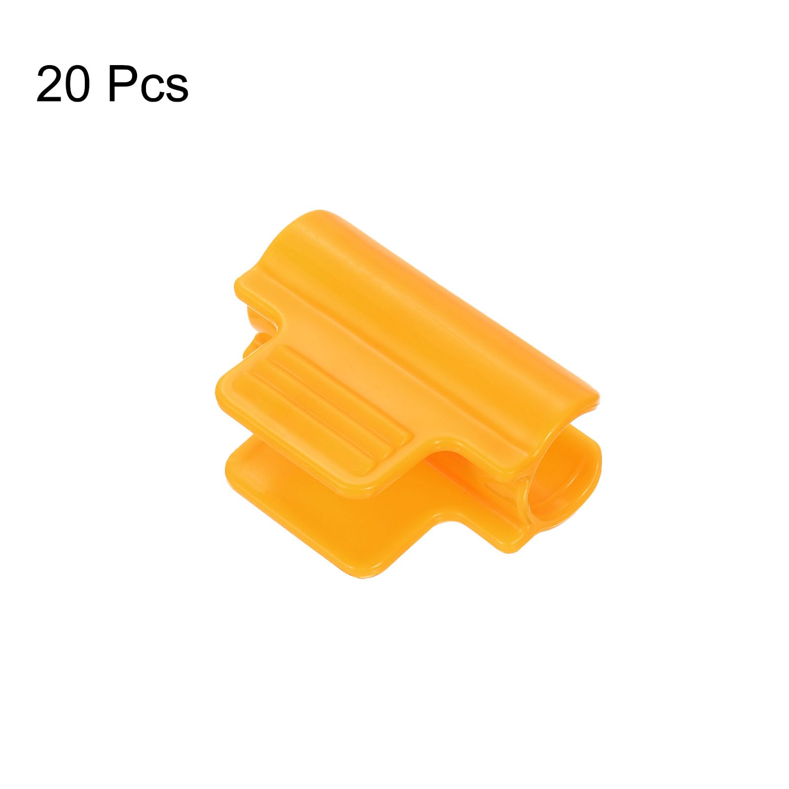 QUARKZMAN Zaciski szklarniowe do rur PCW 5/8", 20 sztuk klipsów do folii szklarniowej, klipsy do prętów zacieniających, łuki ogrodowe do pokrycia rzędów, folia z tworzywa sztucznego (pomarańczowe)