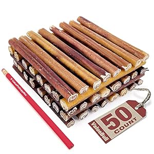 ValueBull Bully Sticks for Dogs, Medium 6 Inch, 50 Count - All Natural Dog Treats, 100% Beef Pizzles, Single Ingredient Rawhide Alternative ValueBull Bully Sticks for Dogs, Medium 6 Inch, 50 Count – All Natural Dog Treats, 100% Beef Pizzles, Single Ingredient Rawhide Alternative