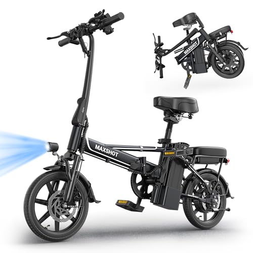 MAXSHOP Electric Bike for Adults, 14'' Adults Electric Ebike, Peak...