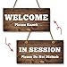 Do Not Disturb Hanging Sign for Business Office Therapist Treatment In Session Plaque Welcome Please Knock Sign for Offices Clinics Law Firms Hotel During Therapy Spa 10x5 Inches Double Sided Sign