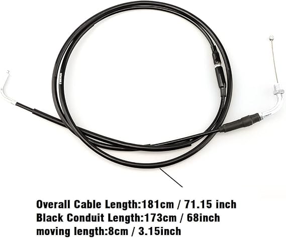NIBBI Throttle Cable,71 Go Kart Throttle Cable,Universal Motorcycle Throttle Cable for Minibike Yamaha TaoTao Kymco SYM GY6 Scooter 125 150 Moped(BLACK)