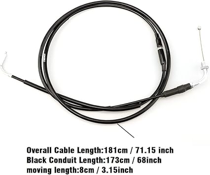 NIBBI Throttle Cable,71 Go Kart Throttle Cable,Universal Motorcycle Throttle Cable for Minibike Yamaha TaoTao Kymco SYM GY6 Scooter 125 150 Moped(BLACK)