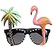 Produktbild OFKPO Party Sonnenbrille Deko Brille für Strandparty Foto Stützen (Palme & Flamingo)