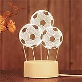 アクリルテーブルランプLEDタッチコントロール3Dスリーフットボールホームルームの装飾ライトランプホリデークリエイティブギフトナイトライト CDKPAWMZ