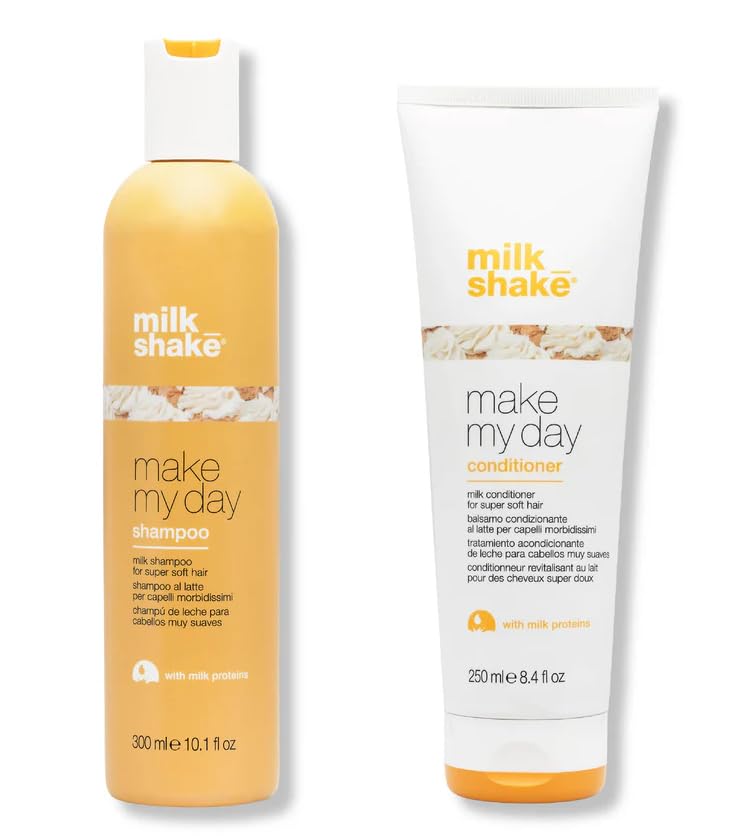 Love Nature Milk Shake Make My Day Shampoo (300ml) & Conditioner (250ml) for Soft, Shiny Hair with Milk Proteins and Fruit Extracts