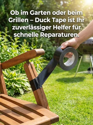 Duck Tape Original Panzertape zum Reparieren, Bündeln und Befestigen, 50 mm x 5 m, Schwarz