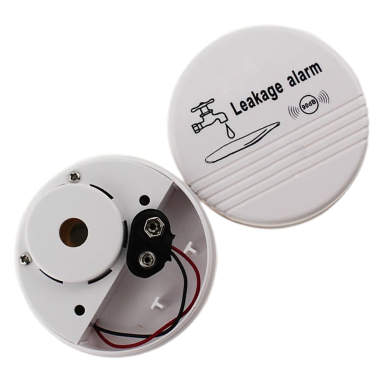 NUOBESTY 4 Stück Alarm für Wassereintauchen Sensor Lecksucher Wassermelder für Keller Wasserlecksalarmer Nässealarm Wasserstandsüberwachung Überlaufalarm Lecksuchgeräte Abs