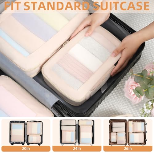 BAGAIL 4 Set/6 Set/8 Set Compression Packing Cubes Travel Accessories Expandable Packing Organizers - Image 8
