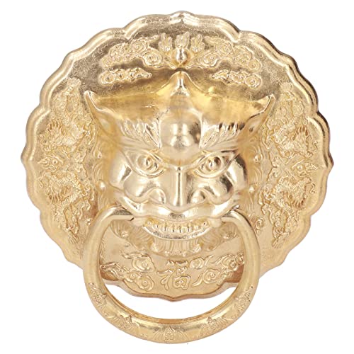 Aldaba de puerta de latón de alta resistencia con elegante cabeza de animal vintage 2