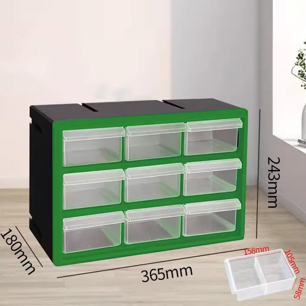 Stapelbare Aufbewahrungseinheit aus Kunststoff – für Hardware Bastelbedarf und Teile, multifunktionaler Werkzeugkasten für Zuhause und Büro & platzsparendes Design