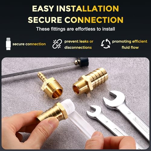 Conector de latón de alta precisión y resistencia para manguera con espiga a NPT macho 5