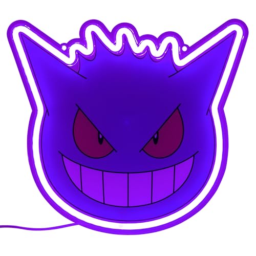 Image of Silver Buffalo Pokemon Gengar Face Small Die Cut Wall Art with Light Up Accents