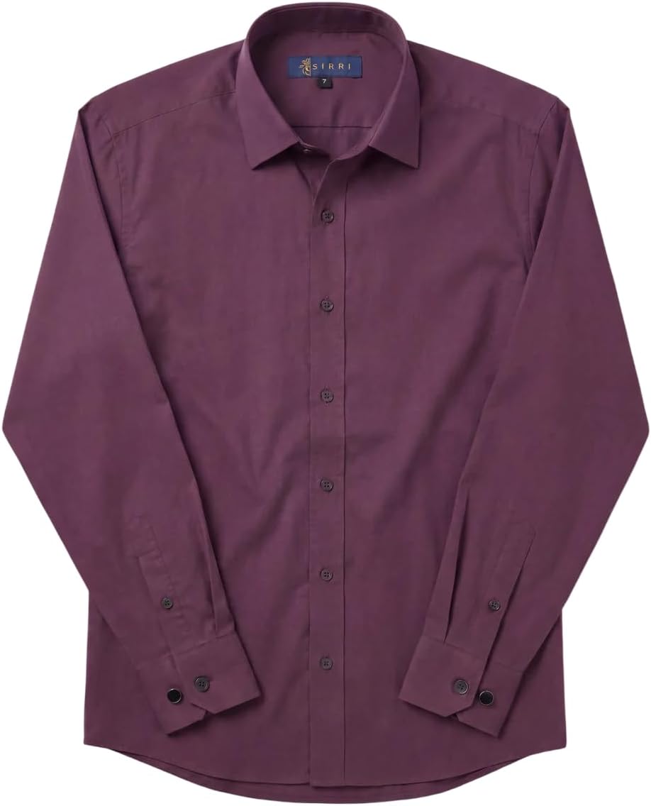 SIRRI Boys Cotton Dress Shirt with Cufflinks Classic Collar Wedding Party Shirt