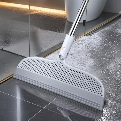 Image of Floor Wiper with Silicone Squeegee Blade Magic Broom with 180Swivel