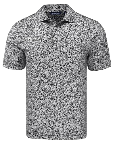 Cutter & Buck Pike Eco Flora Print Recycled Polo para Hombre Big & Tall 4X Negro miniatura 1