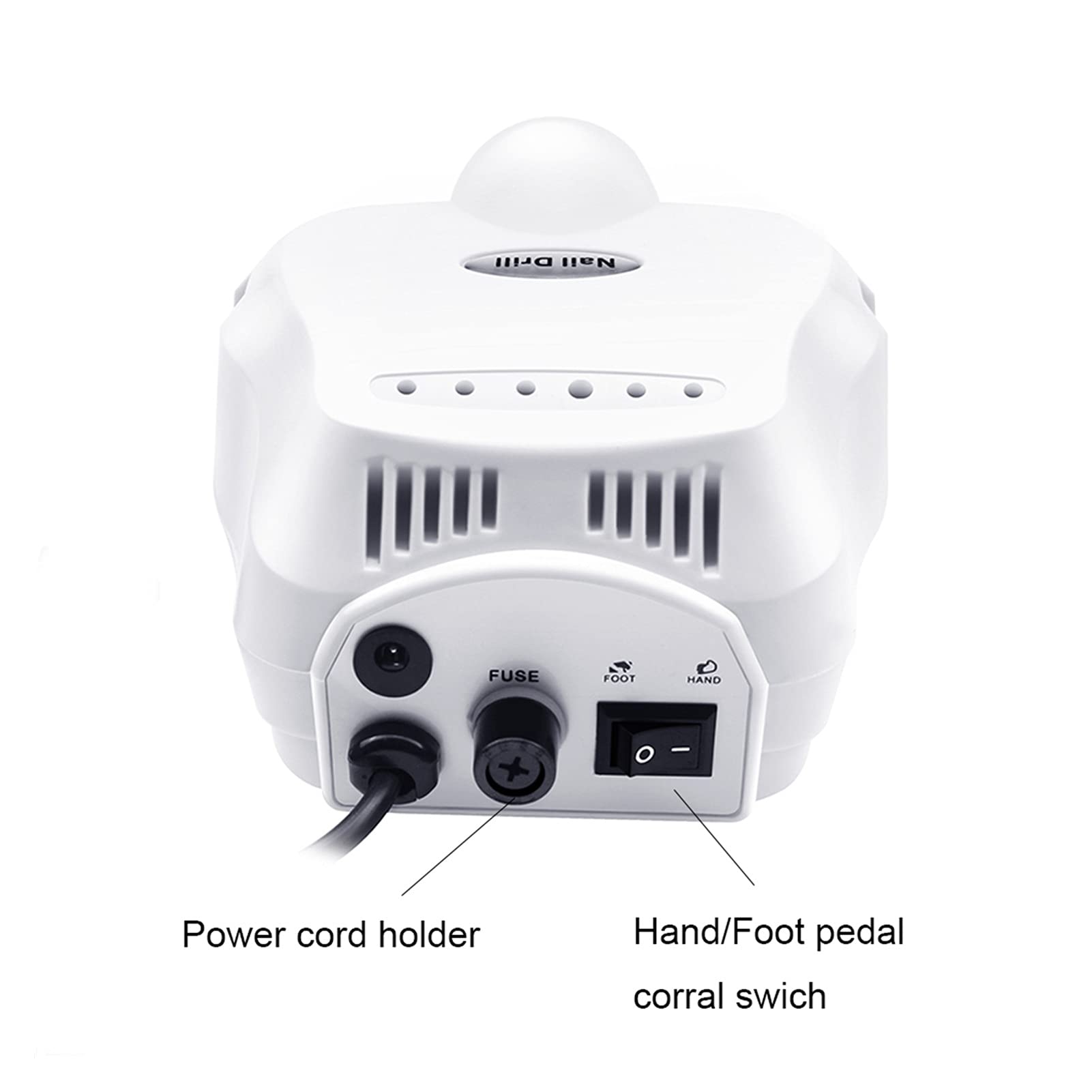 Máquina perforadora de uñas Máquina perforadora de uñas 25000 RPM Pro Máquina de manicura Aparato para manicura Kit de pedicura Taladro eléctrico para uñas con cortador Puerto para herramientas de uñ