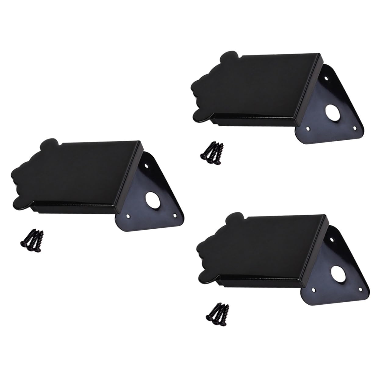 3stücke Metalliche Mandoline Tailpiece Mit Schrauben Hochwertige Teile Für Gitarre Und Mandoline Schwarz Langlebig Installieren Perfektes Upgrade Für Ihr Instrument