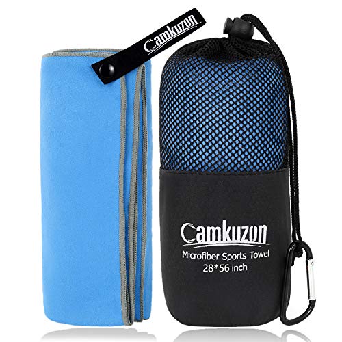Camkuzon Microfiber Towel - Quick Dry Super Absorbent Travel Sports Towel Ultra Compact Lightweight - Best for Camping, Beach, Gym, Yoga, Hiking, Swimming - 4 Sizes