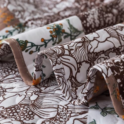 BEDIFANY Fall Twin Quilt Set - Cotton Filling Reversible Farmhouse Bedspreads Twin XL Size with Pillow Sham - Lightweight Twin Size Quilt Bedding Sets, 2 Pieces (68 x 86 inch)