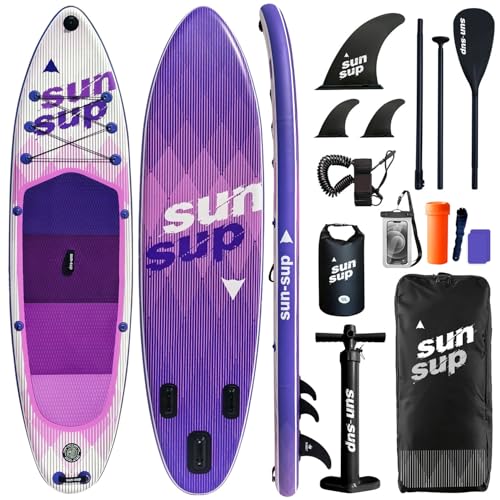 Image of Inflatable Stand Up Paddle Board Extra Wide SUP Board with Removable Fin with Premium SUP Paddle Board Accessories, Wide Stable Design, Non-Slip Comfort Deck for Youth & Adults