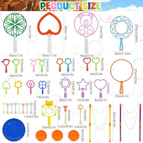 37Stück Seifenblasen Set 2 Paar Seifenblasen Groß Stab Perfekt Bubble Sticks Geschenke Buntes Seifenblasen Spielzeug für Sommer Outdoor Kinder Geburtstag Partys Hochzeit