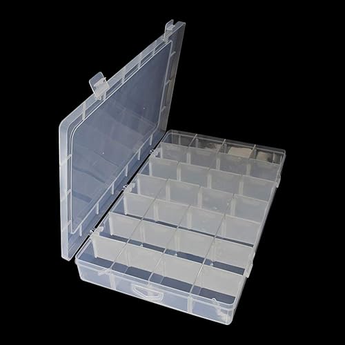 Vista 28 de Bettomshin Caja de almacenamiento de componentes de PP de 6.69 x 3.94 x 0.91 pulgadas, organizador de plástico, contenedor ajustable, 15 rejillas