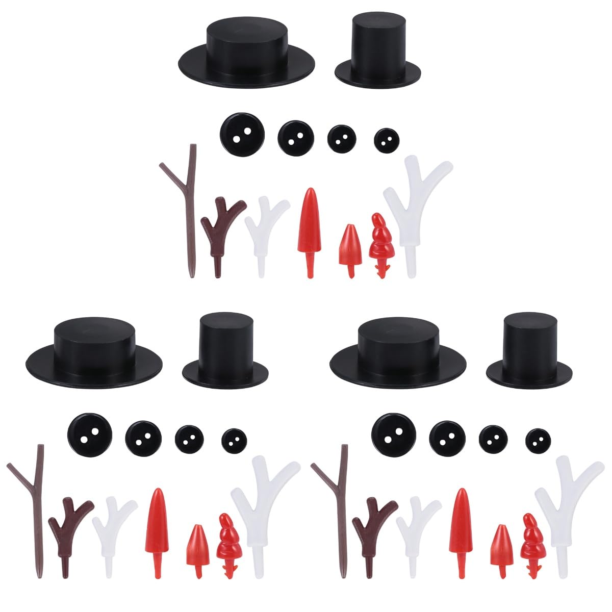 Zerodeko 3 Sätze Handgefertigte Accessoires Winterferien Weihnachtsschneemann Handwerk Weihnachtsschneemanngirlande Schneebälle Schneemann-bastelbedarf Plastik 302 Stück * 3
