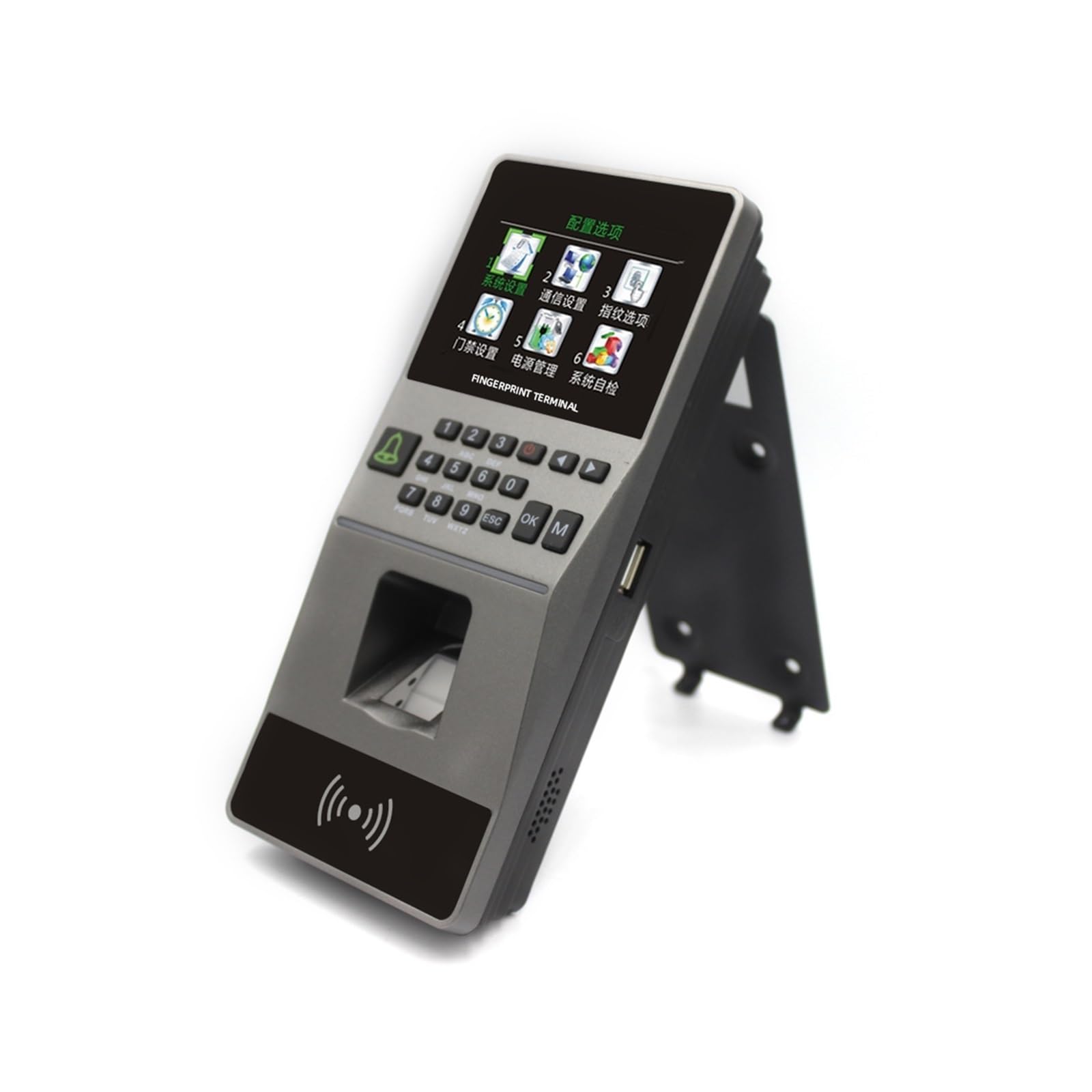 Reloj de control de asistencia, de control acceso con huella dactilar, lector tarjetas teclado RFID, contraseña, biométrico, asistencia software TCP/IP y USB