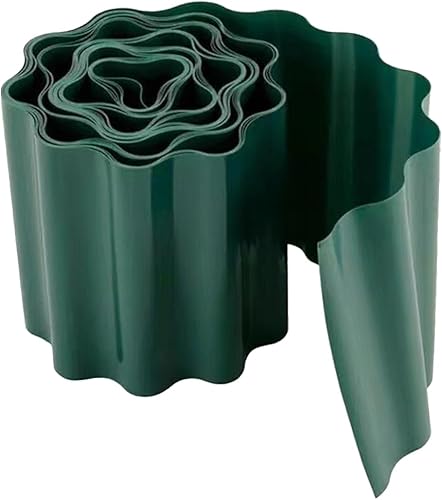 GANAZONO Borde de enclavamiento flexible 1 rollo de plástico corrugado Jardín Frontera Césped Borde de jardín Frontera de flores y césped Borde de