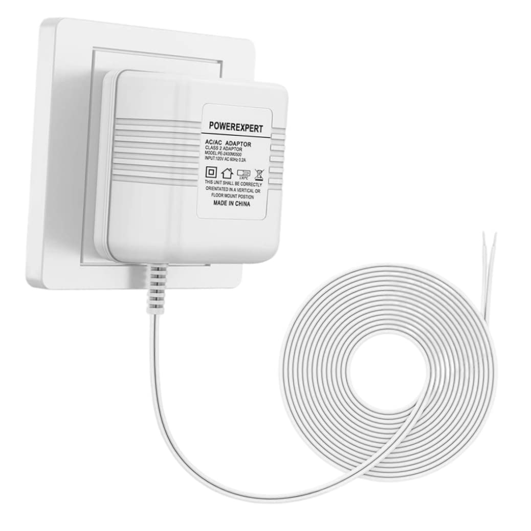 Video Doorbell Transformer 24V 500mA Wire Transformer Adapter 8M