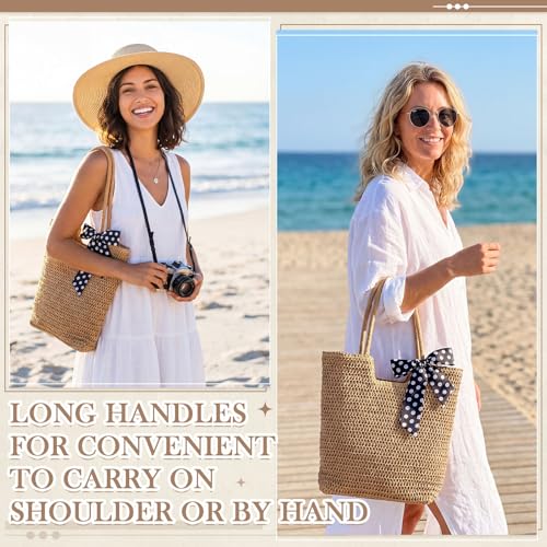 Bolso de playa Capoda Straw para mujer 15.8 x 14.2 pulgadas miniatura 5