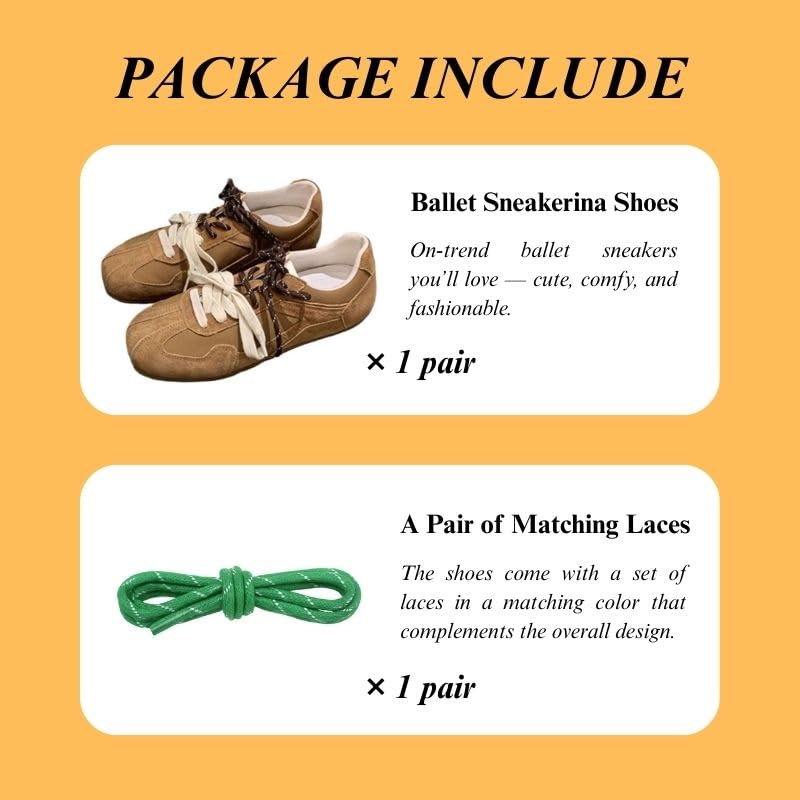 Sneakerina Ballet Sneaker Shoes Tennis & Racquet Sport Flats Women Girls - Y2K Kawaii Cute Casual Comfortable Walking Lightweight Running Soft Retro Non Slip Elegant Athleisure Trending Fashion2