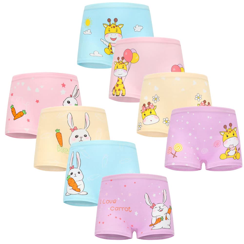 FedMoisGirls Knickers Cotton Boxer Briefs Underpants Underwear 2-9 Years (Pack of 8)