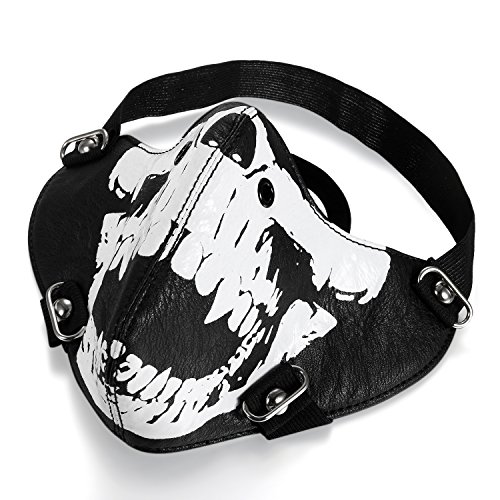 Schmuck Biker Motorrad Maske Sturmmaske Skimaske Gesicht Maske aus Leder - Totenkopf Skull Face