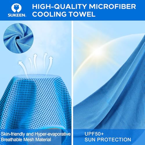 Image of KUEN [4 Pack] Cooling Towel (40 inchx12 inch), Ice Towel, Soft Breathable Chilly Towel, Microfiber Towel for Yoga, Sport, Running, Gym, Workout,Camping, Fitness, Workout & More Activities