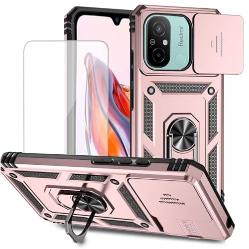 Coque Redmi 12C magnétique compatible support voiture avec béquille anneau