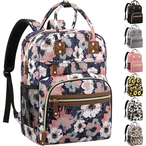 Image of Diaper Bag Backpack Tote for Women Large Capacity, Multifunctional Waterproof Baby Bag with Insulated Pockets For Baby Girl Boy Mama, Maternity Bag Floral Painting