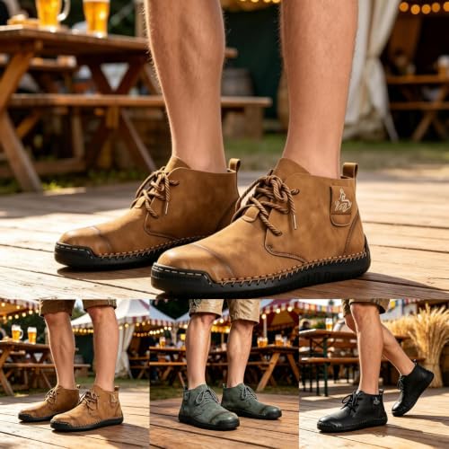 Botas de cuero elegantes y duraderas para hombre con ajuste premium de cordones 2