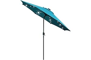 Blissun 9 ft Patio Umbrella with Solar LED Lights