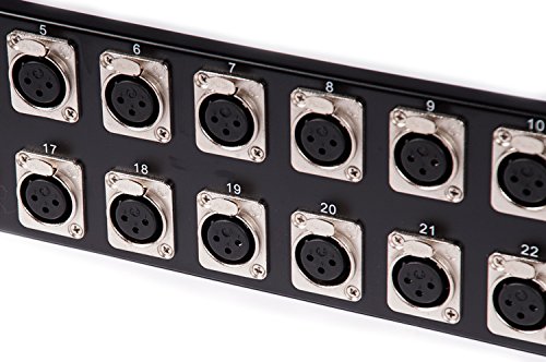 PANNELLO PATCH AUDIO RACK 19" 2U AD INCASSO A 24 CANNON XLR FEMMINA patchbay