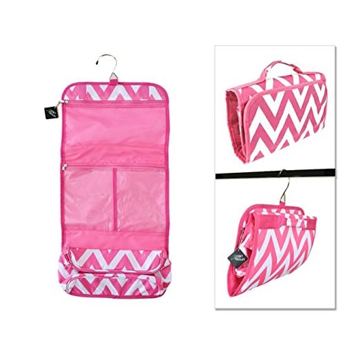 Closet Trolley Hanging Accessory Bag - Pink Chevron