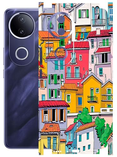 Image of AtOdds - Full Body Back Screen Guard Protector Film - Lamination Wrap Skin Sticker Compatible with VIVO T4R (5G) | Scratchproof Matte Finish (Concrete Jungle)